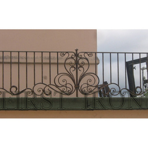 Straight elegant modern exterior galvanized wrought iron porch railings