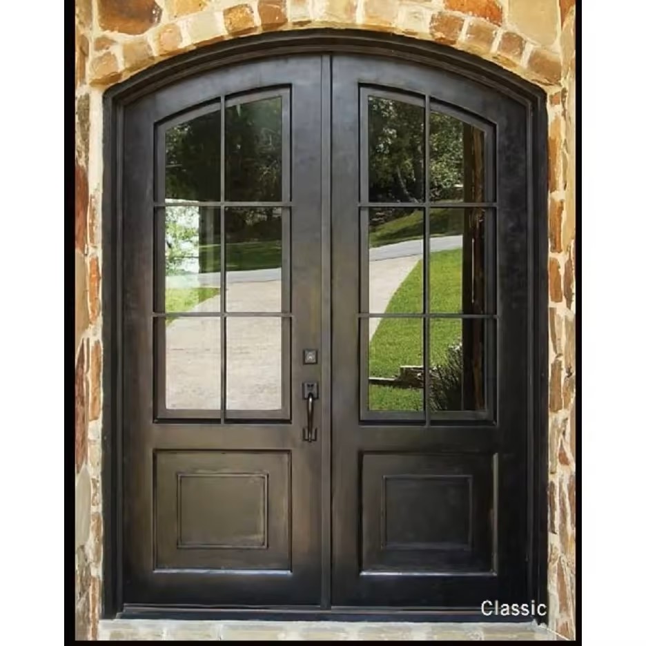 High quality classic design double security wrought iron door for sale