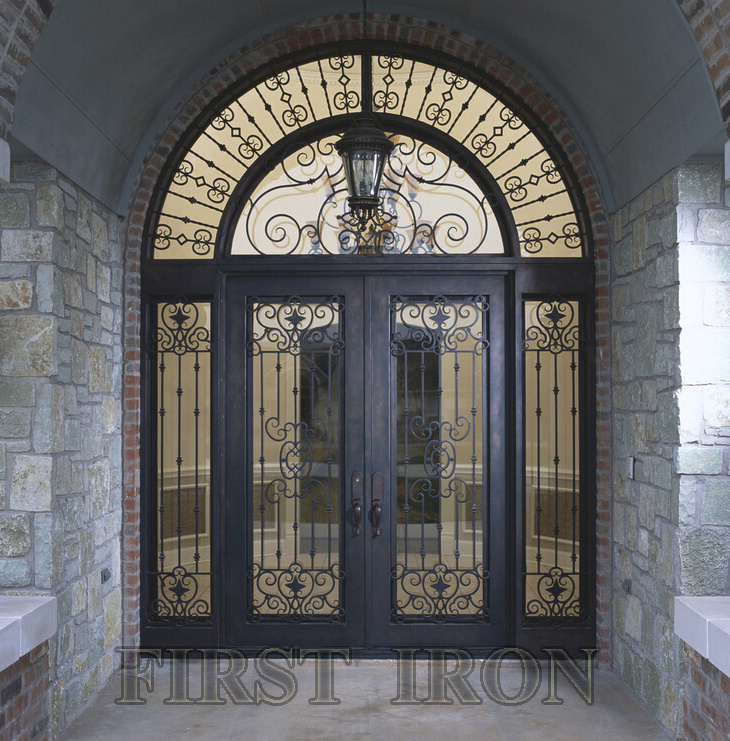 Wrought iron security screen double doors, wrought iron double front entry doors