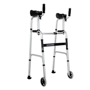 Aluminum Rolling Rollator Platform Walker with Skid-glider Tips