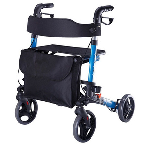 Attractive Euro Style Aluminum Lightweight Folding Rollator Walker with Seat for Adult