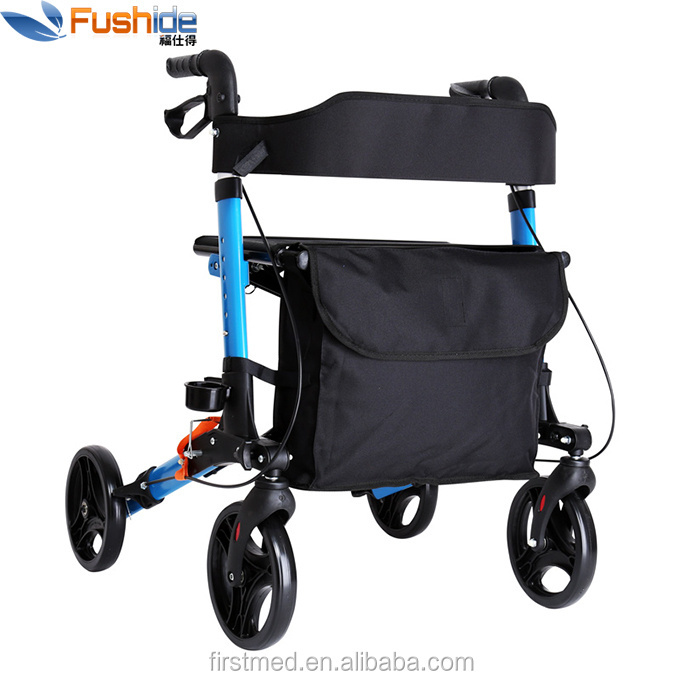 Aluminum rollator/walker with wheels and seat/mobility with wheels and seat