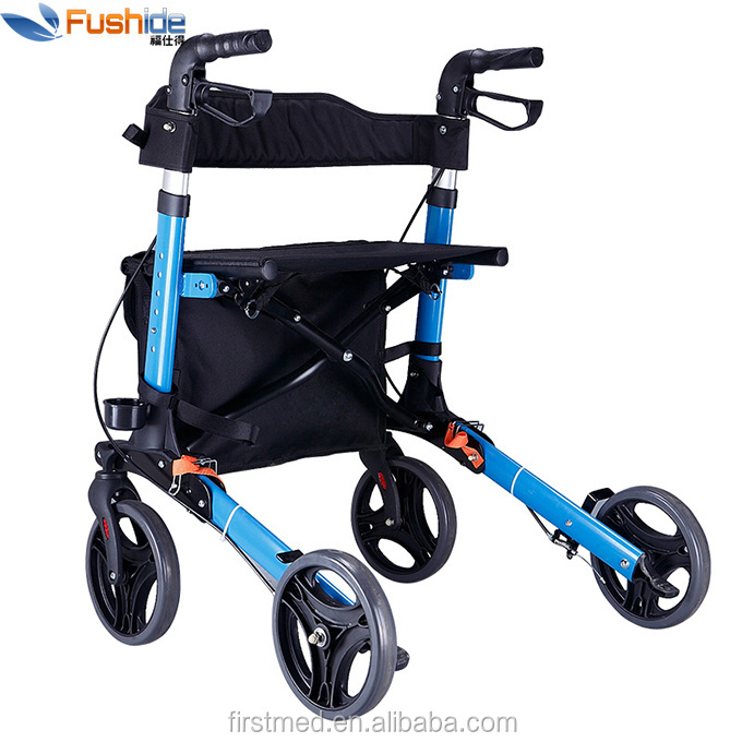 Aluminum rollator/walker with wheels and seat/mobility with wheels and seat