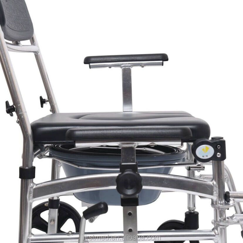 Folding Commode Shower Chair with Bedpan/Home Care or Health Care Toilet Commode Chair/Wheelchair