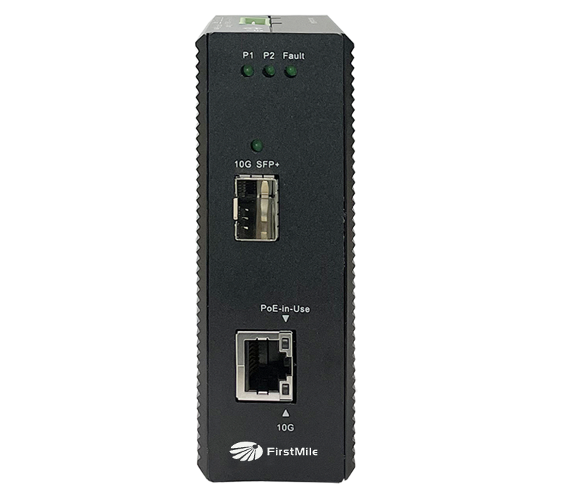 Industrial 10G 90W PoE Ethernet Media Converter