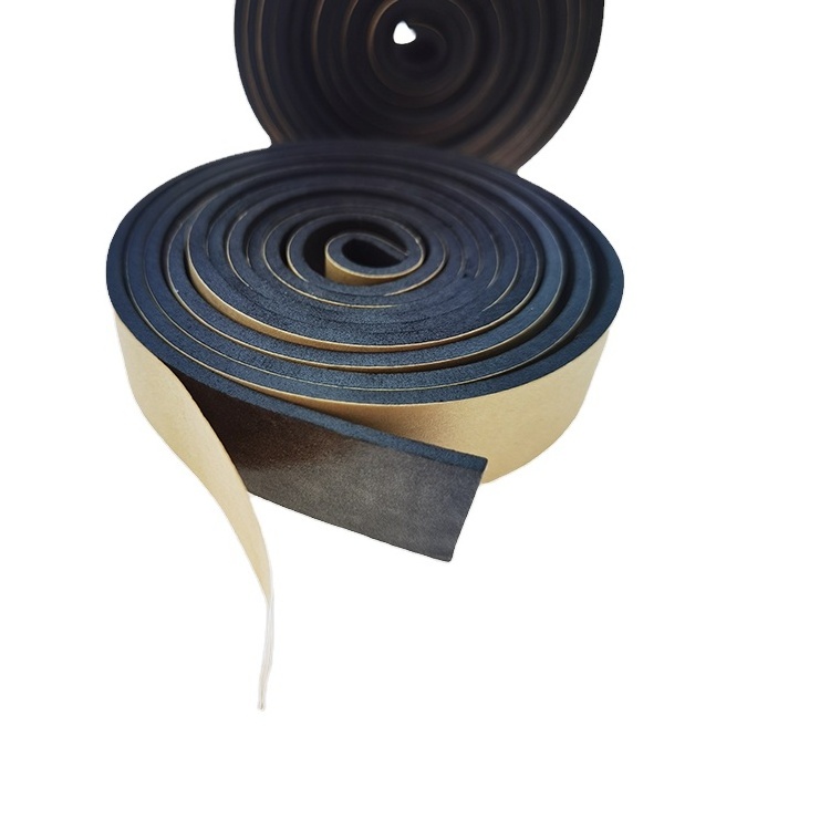 Black Self-Adhensive With Glue Back For Sealing Up And Non-slip Materials Customize Shaped PU Rubber Rolls