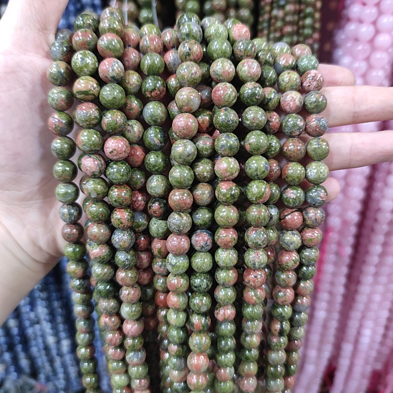 Wholesale Natural Stone Beads Aquamarine Dragon Blood Jasper Loose Gemstone Beads For Jewelry Making