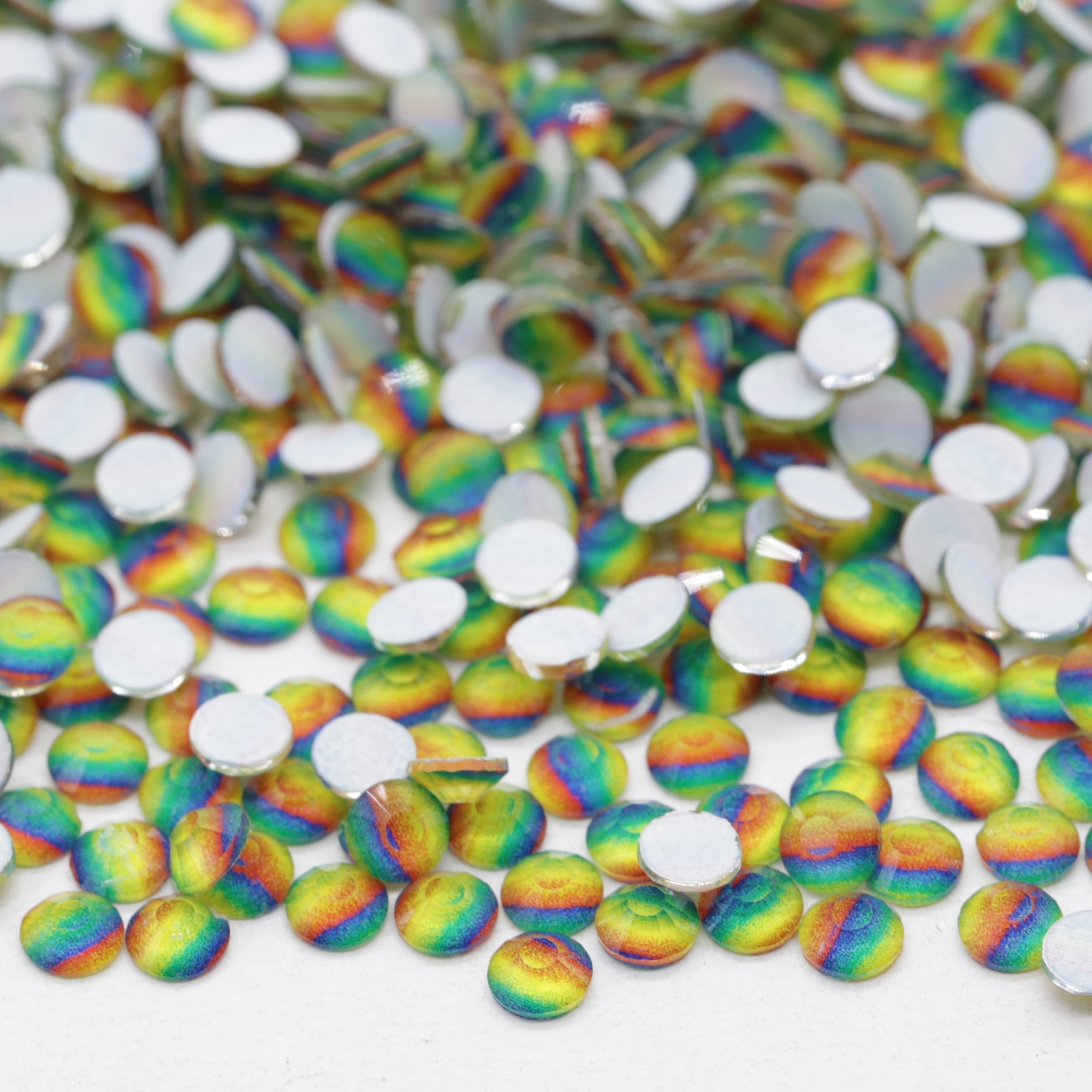 Factory AB Color Non Hot Fix Glass Rhinestone 12 cuts Round Sliver Back Crystal For Nail Art DIY