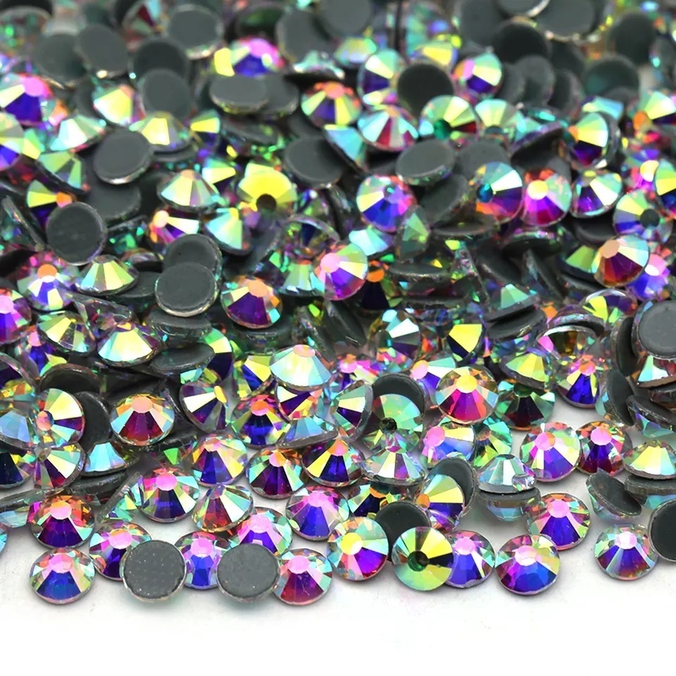 AAAAA Blue Volcano Crystal Hot Fix Rhinestone Glass Strass Hotfix Iron On Rhinestones For Fabric Garment SS10 SS16 SS20 SS30