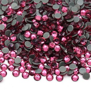 SS10-30 Rose Hotfix Glass Rhinestones hot Fix Crystal Stones Flatback Round Glass Stones Hotfix Lron On Rhinestone For Crafts