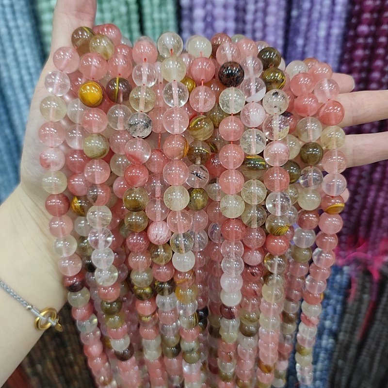 Wholesale Natural Stone Beads Aquamarine Dragon Blood Jasper Loose Gemstone Beads For Jewelry Making