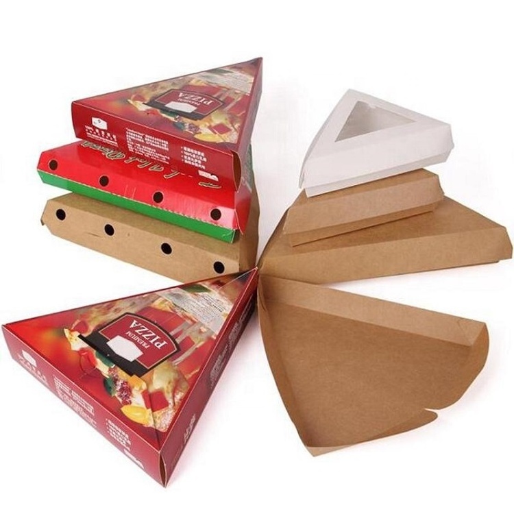 Custom triangle pizza boxes Print Design Portable Paper Pizza Cone Takeaway Food Box With Insert