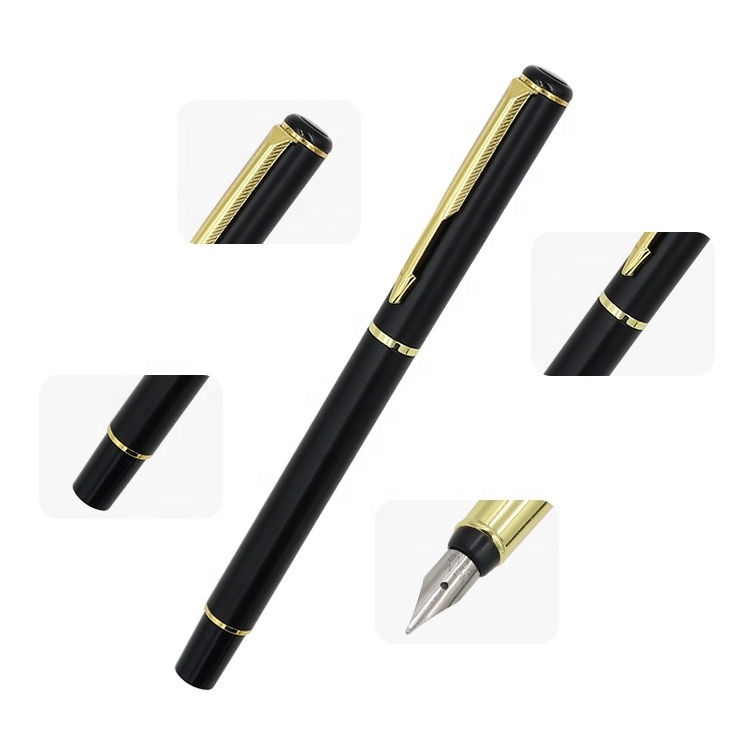 Custom gold transparent fountain pen premium acrylic carbon fiber fountain pen parts 1000ml fountain pen ink