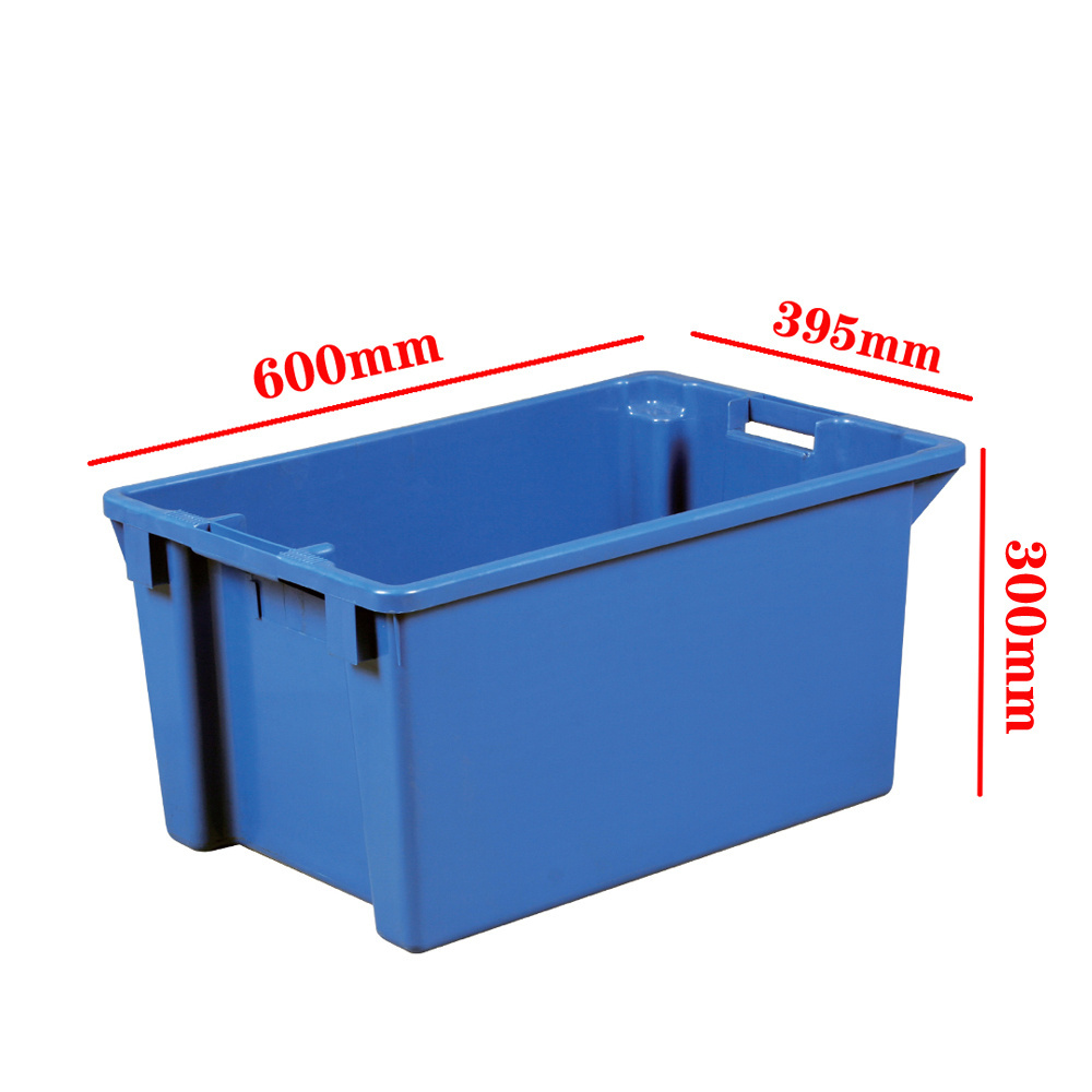 Heavy duty supermarket storage food plastic moving box containers crate stackable nest turnover plastic crate