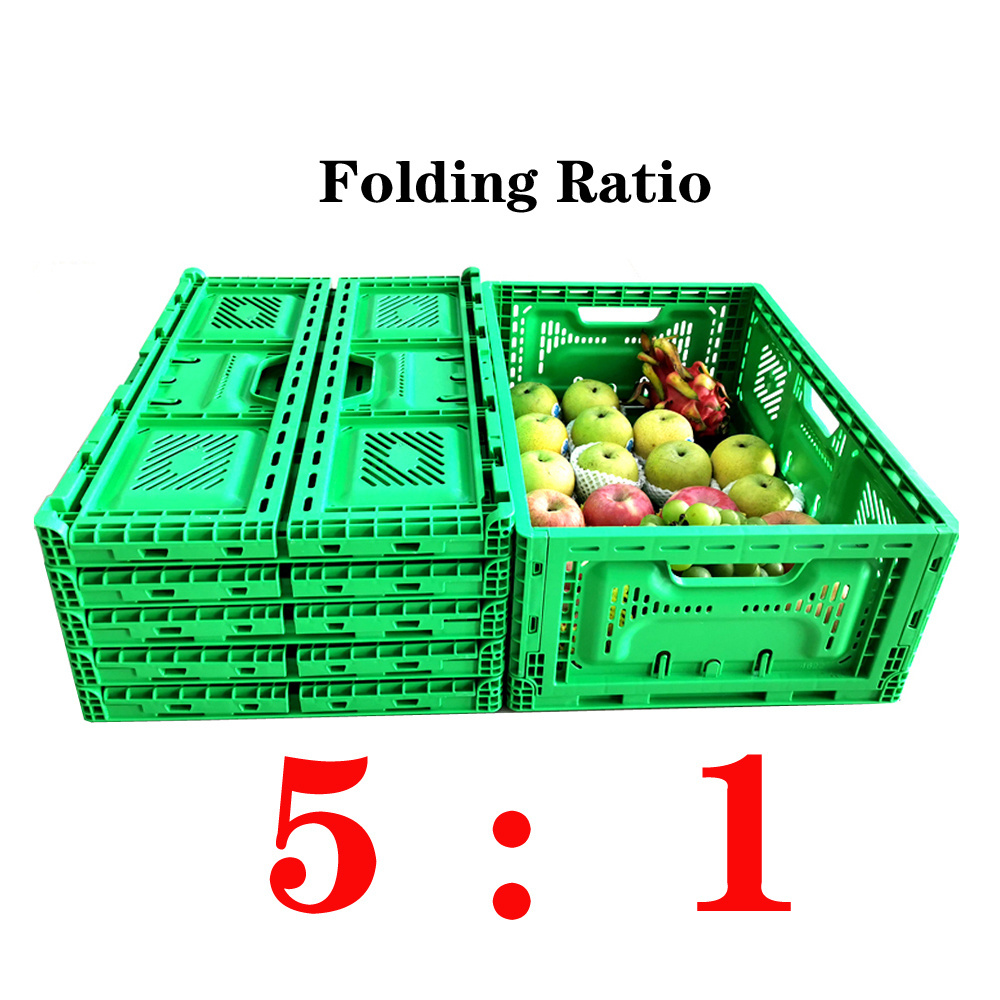 600*400*180mm Reusable collapsible crate custom shipping boxes foldable plastic fruit vegetable crate