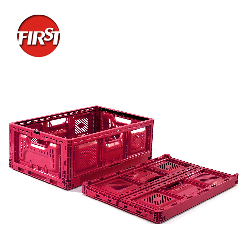 600*400*180mm Reusable collapsible crate custom shipping boxes foldable plastic fruit vegetable crate