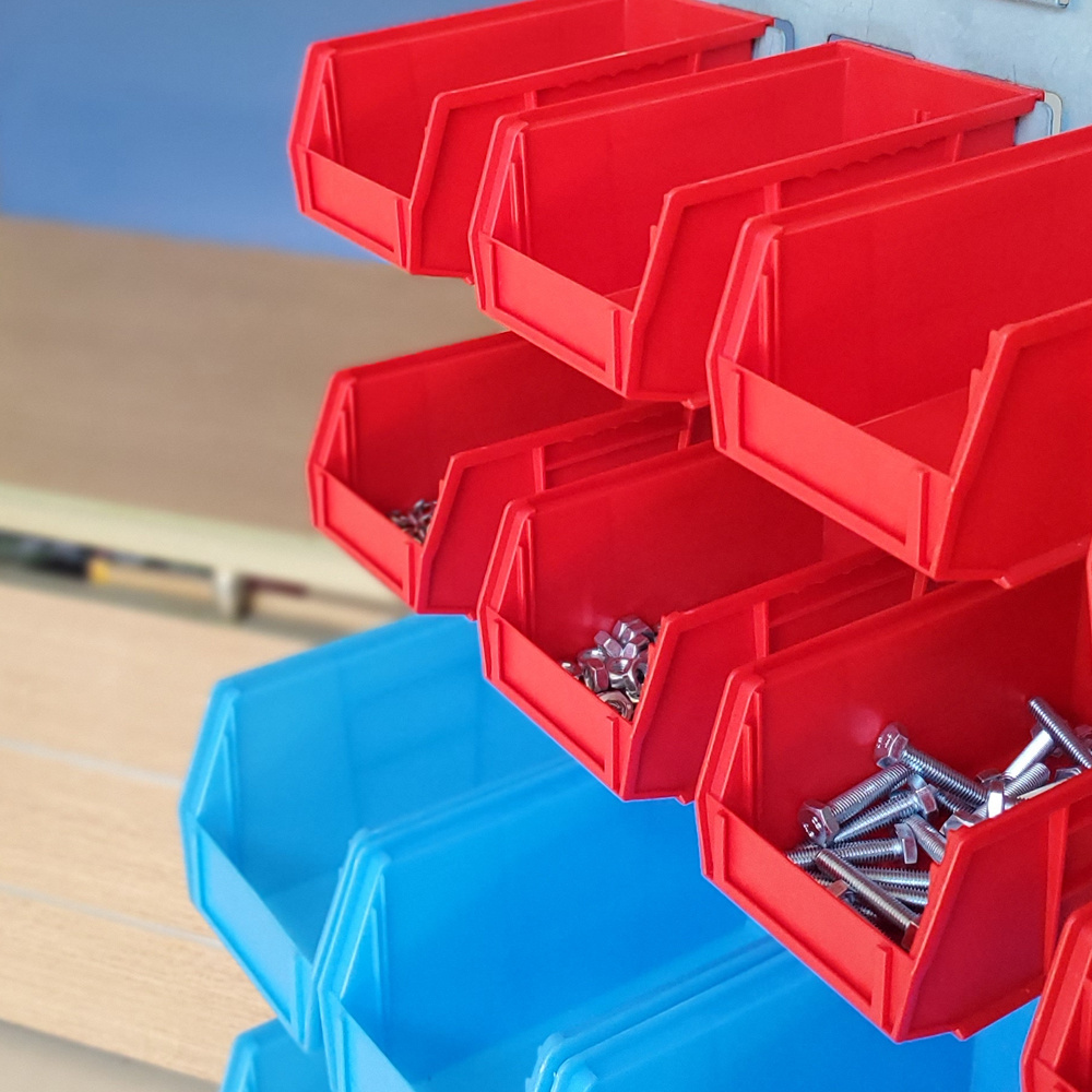 Industrial warehouse tool plastic stackable storage shelf bins