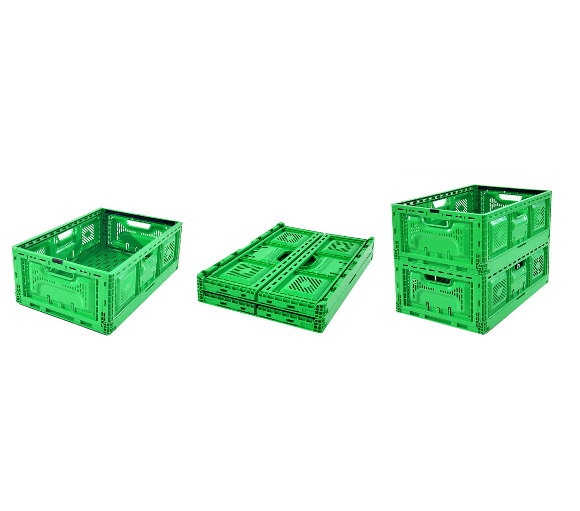 600*400*180mm Reusable collapsible crate custom shipping boxes foldable plastic fruit vegetable crate