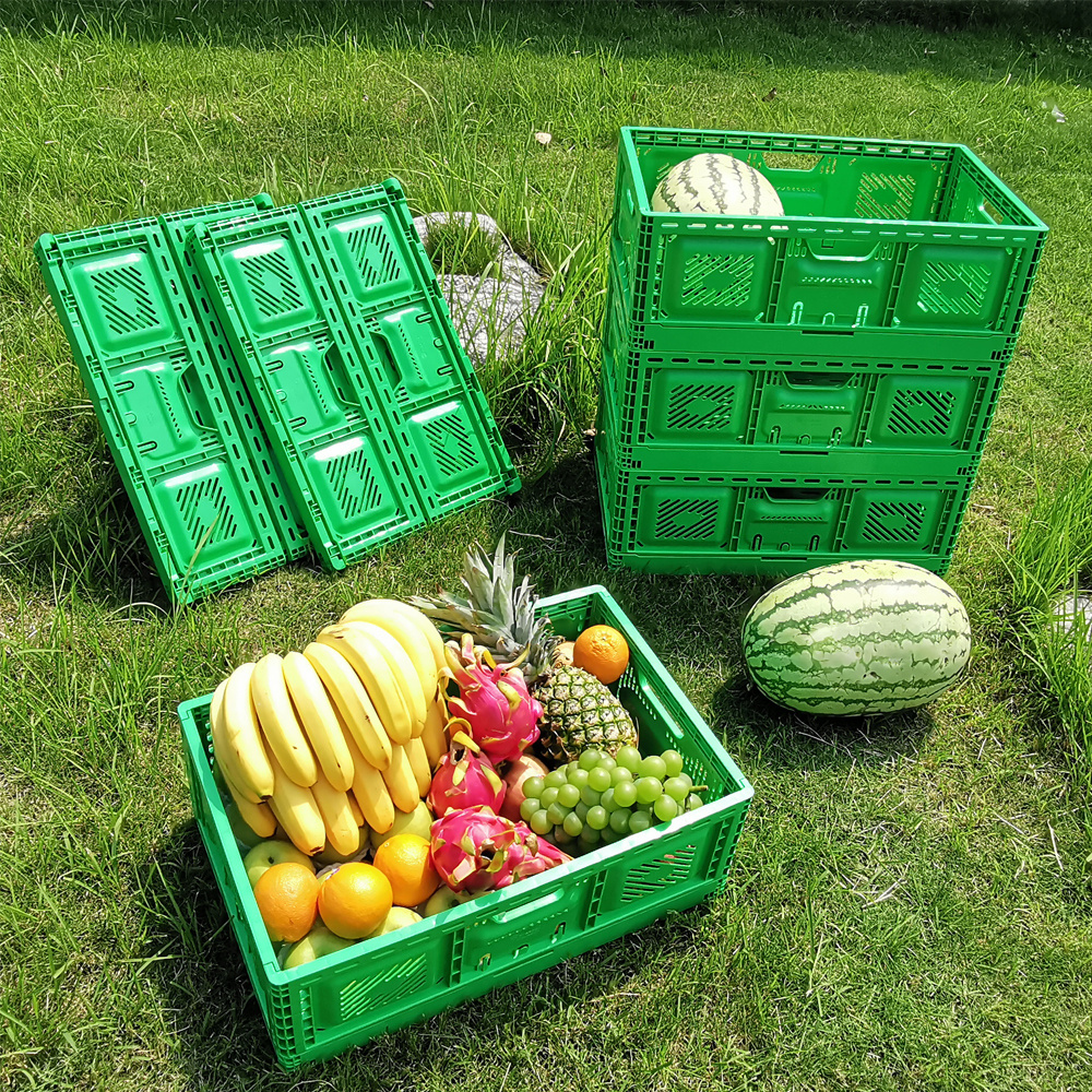 High quality logistic folding crate box fruit collapsible vegetable plastic  crate