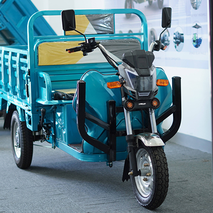 3-Wheel Electric Dumper Tricycle for Adults 60V/1500W Cargo Tricycles with Front Disc + Rear Drum Brake CE Certified