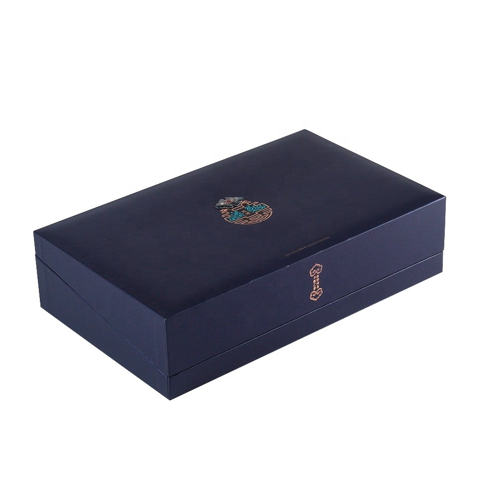 High quality rigid cardboard food gift paper box clamshell luxury coffee tea packing boxes