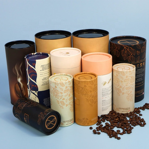 Firstsail eco friendly Custom design loose tea coffee bean round box packaging cylinder cardboard food packaging box paper tube