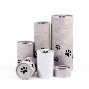 Wholesale customized Biodegradable animal paw printed cremation pet urn dogs ashes paper scattering tube ashes scatter tube