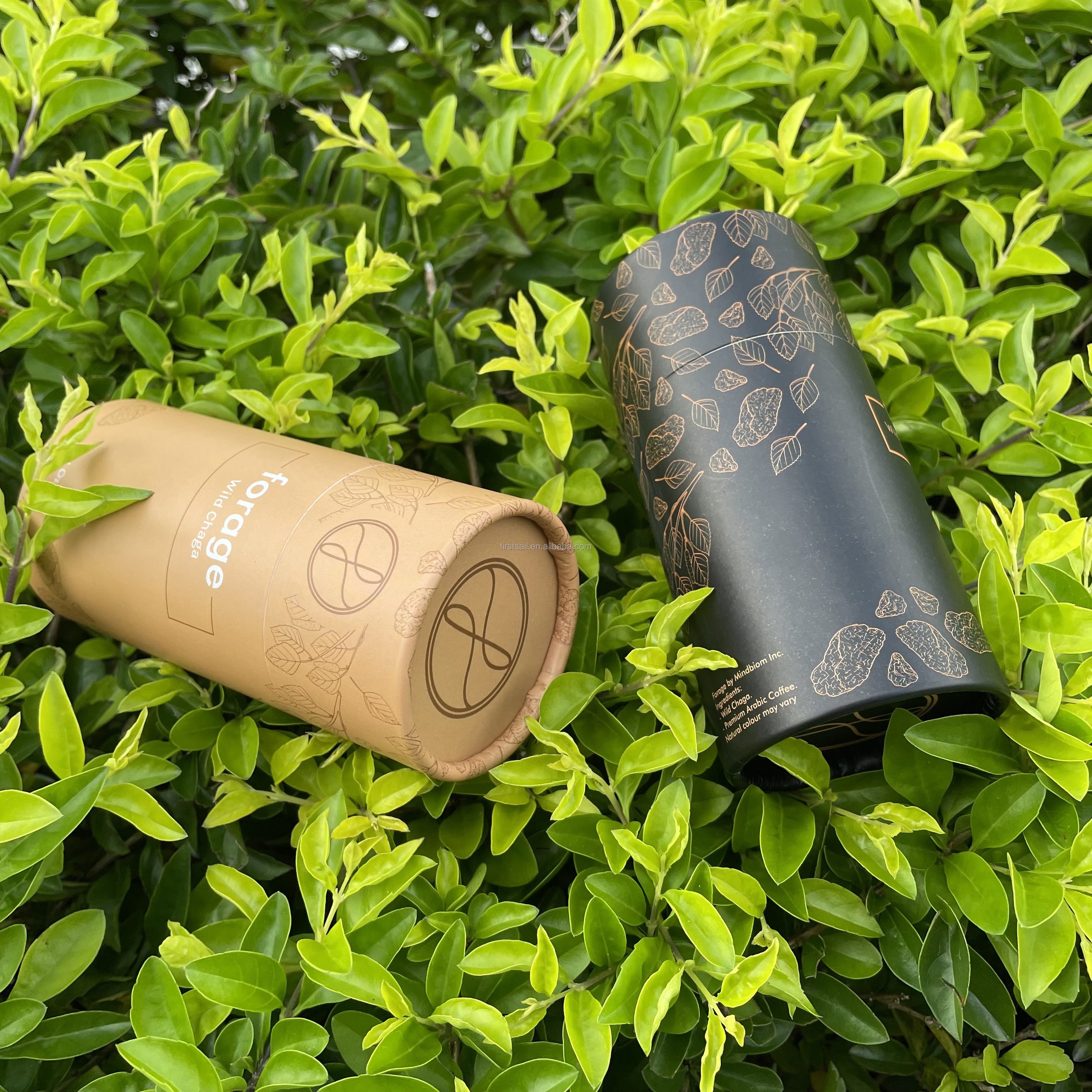 Food grade cardboard biodegradable packaging paper tube canister for spice coffee beans nutrition powder Christmas box chocolate