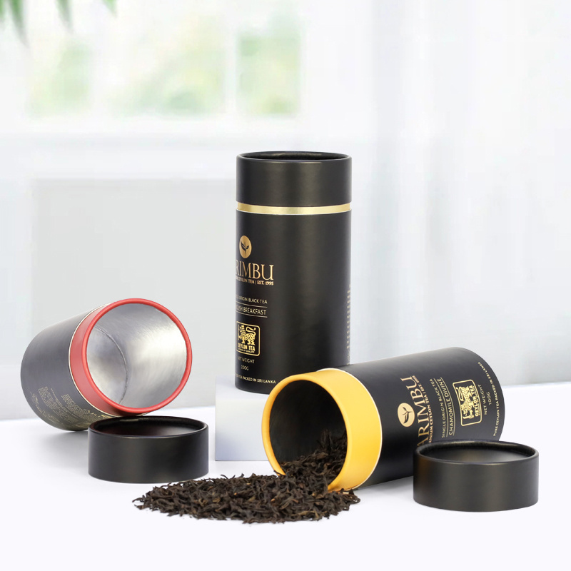 Biodegradable Recycled Cardboard Cylinder Loose Leaf Tea Coffee Packaging Box Round paper tube package box