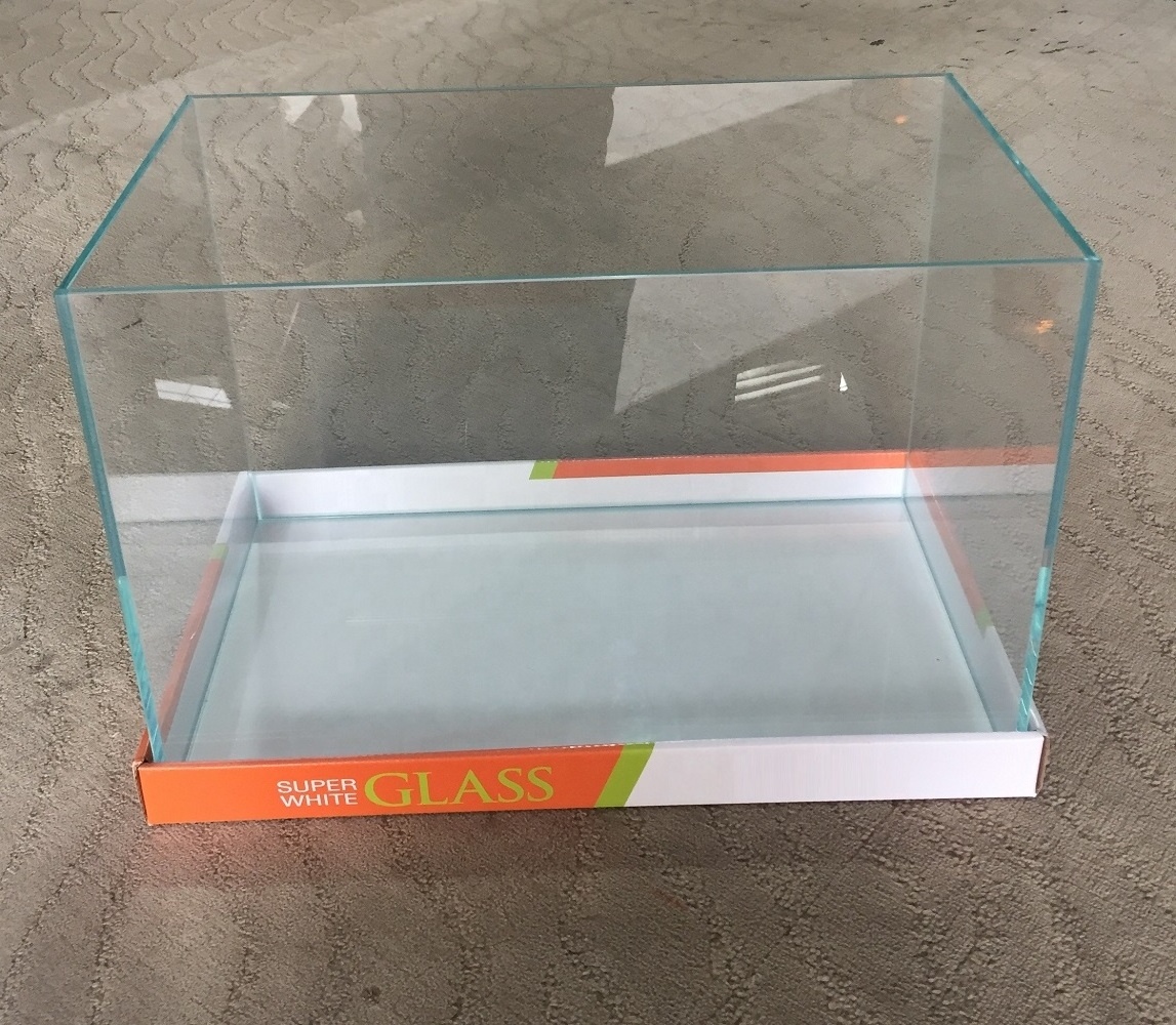 WT600A Customized Low Iron Aquarium Ultra Clear Rimless Glass Plant Fish Tank