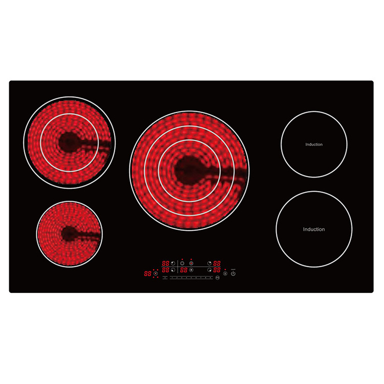 Kitchen Electric Appliance 80cm 5 Burners Victro-ceramic Cooktop With Double Ring Zones