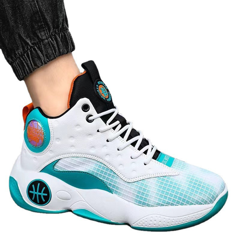 Wholesale hot sell breathable sports basketball shoes men's fashion basketball style shoes height increasing