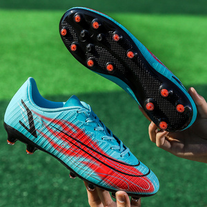 Football male broken nail Mandarin duck low top flying weave male youth students training grass football shoes