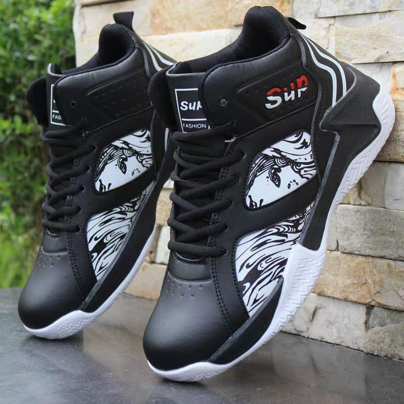 Wholesale hot sports basketball shoes men's leather breathable fashion casual comfortable basketball style shoes retro shoes