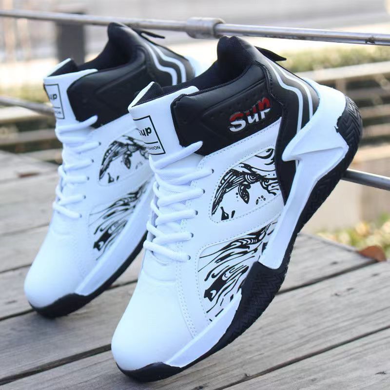 Wholesale hot sports basketball shoes men's leather breathable fashion casual comfortable basketball style shoes retro shoes