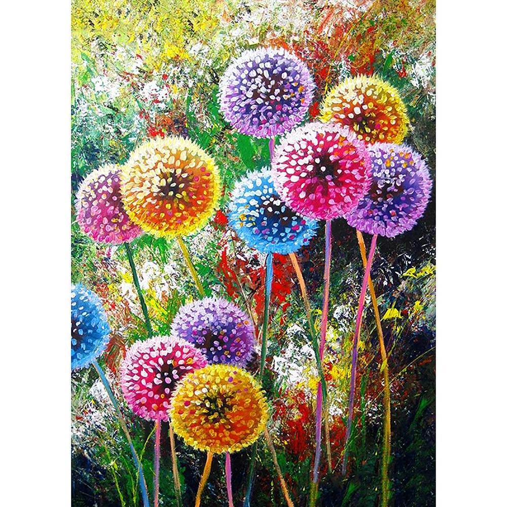 Wholesale 5d full drill Diamond Painting Colorful Dandelions Picture Resin Diamond Embroidery Handicrafts Wall Art Decor