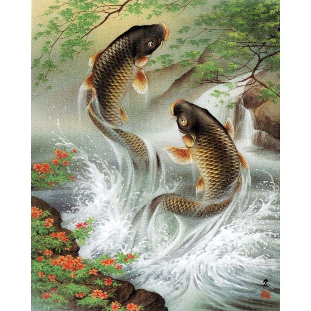 customized 5d mosaic wall art wholesale diy fish diamond painting for kids and adults