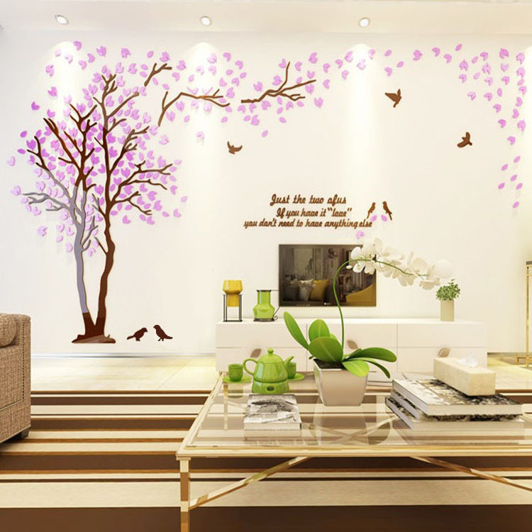 Fashion hot Home Decorative large tree branch Photo Frame 3D acrylic Wall Stickers Wallpaper For Living Room Dining Room decal