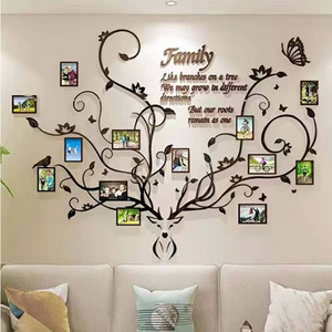 Fashion hot Home Decorative large tree branch Photo Frame 3D acrylic Wall Stickers Wallpaper For Living Room Dining Room decal