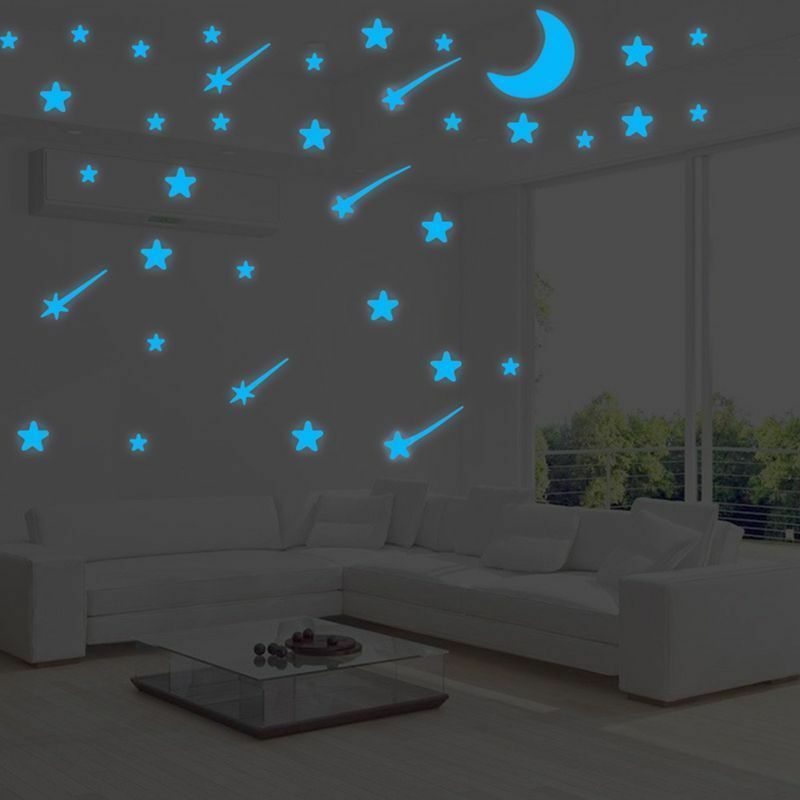 Luminous Nine Planets Wall Sticker for Kids Bedroom Living Room Glow Dark DIY Party Home Decor