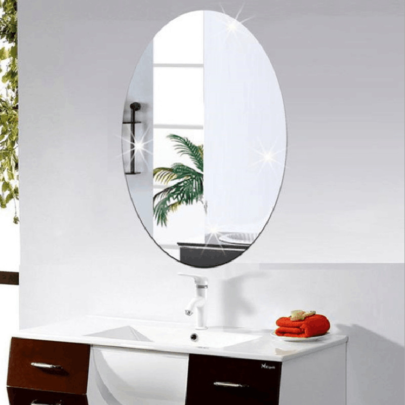 Elliptical rectangular acrylic mirror decoration wall sticker for bathroom wardrobe bedroom furniture