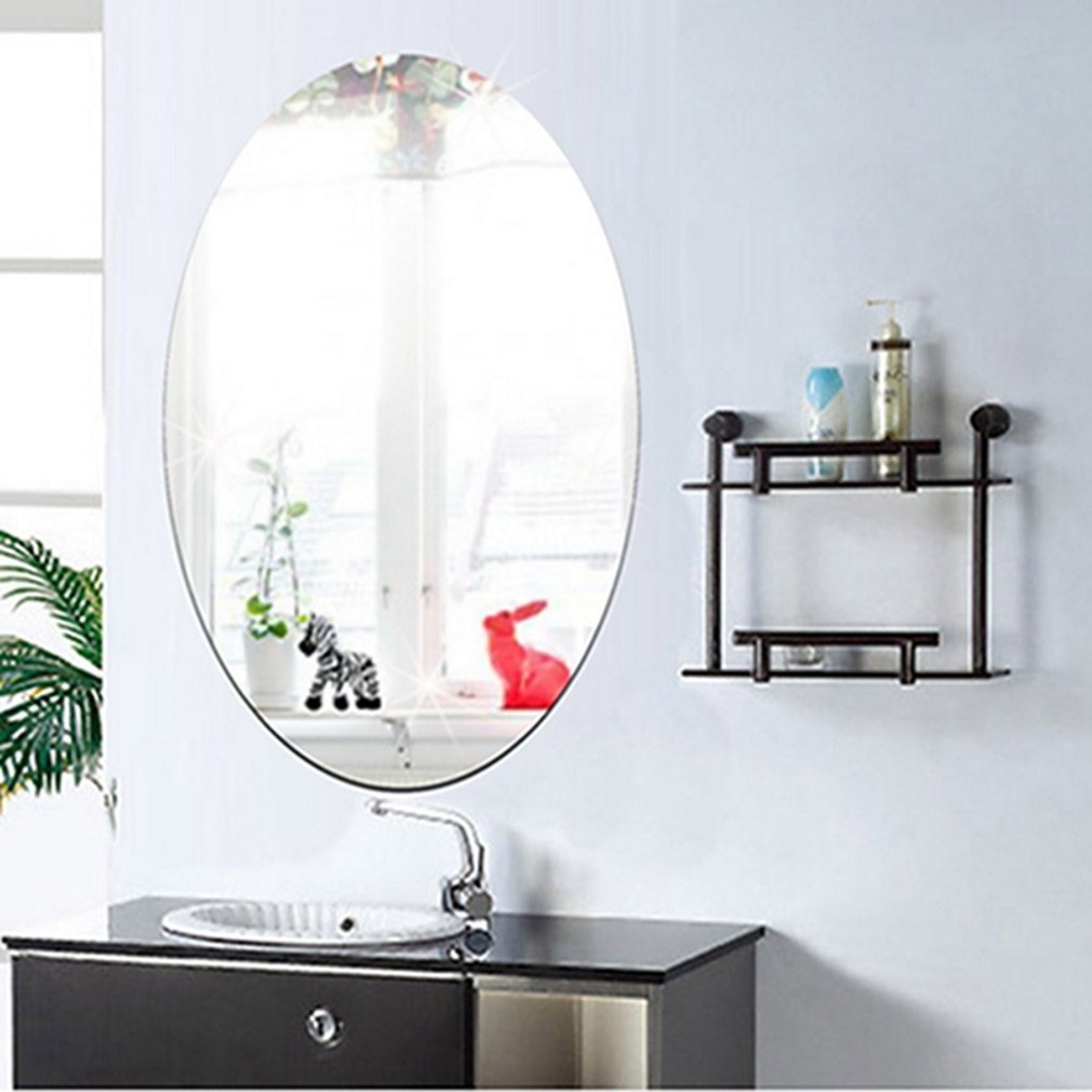 Elliptical rectangular acrylic mirror decoration wall sticker for bathroom wardrobe bedroom furniture