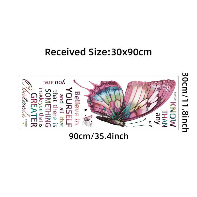 Hot selling colorful and beautiful butterfly inspirational English wall stickers for children and girls room decoration