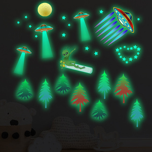 Customized starry sky UFO starry wall stickers luminous color decorative PVC removable stickers for kids bedroom