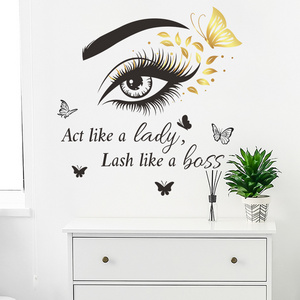 Beauty Salon Eyelash Art Vinyl Wall Sticker Decor For Salon Decor Girls Room Decoration Stickers Mural Wall Decals