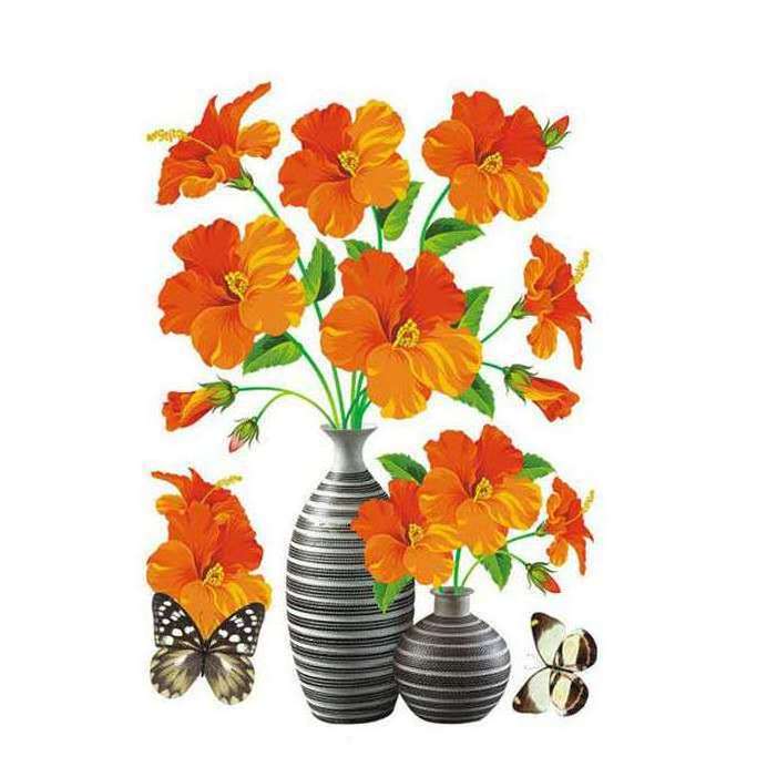 DIY 3D Stereo Stickers Simulation Flower Vase Self-Adhesive Wall Sticker Waterproof Background Refrigerator Decorative Decals