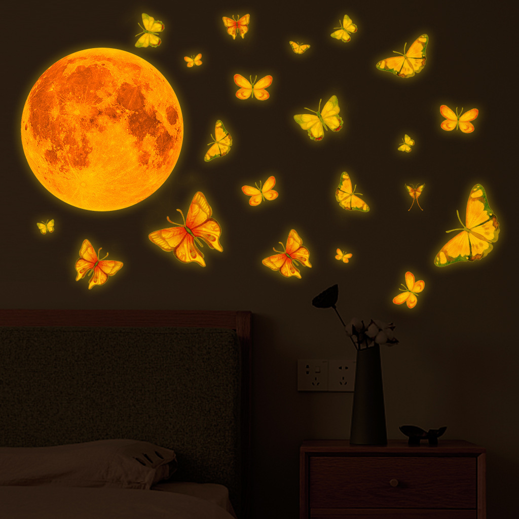 3D Luminous Butterfly Wall Stickers for Home Kids Bedroom Living Room Fridge Wall Decals Glow In Dark Wallpaper Decor