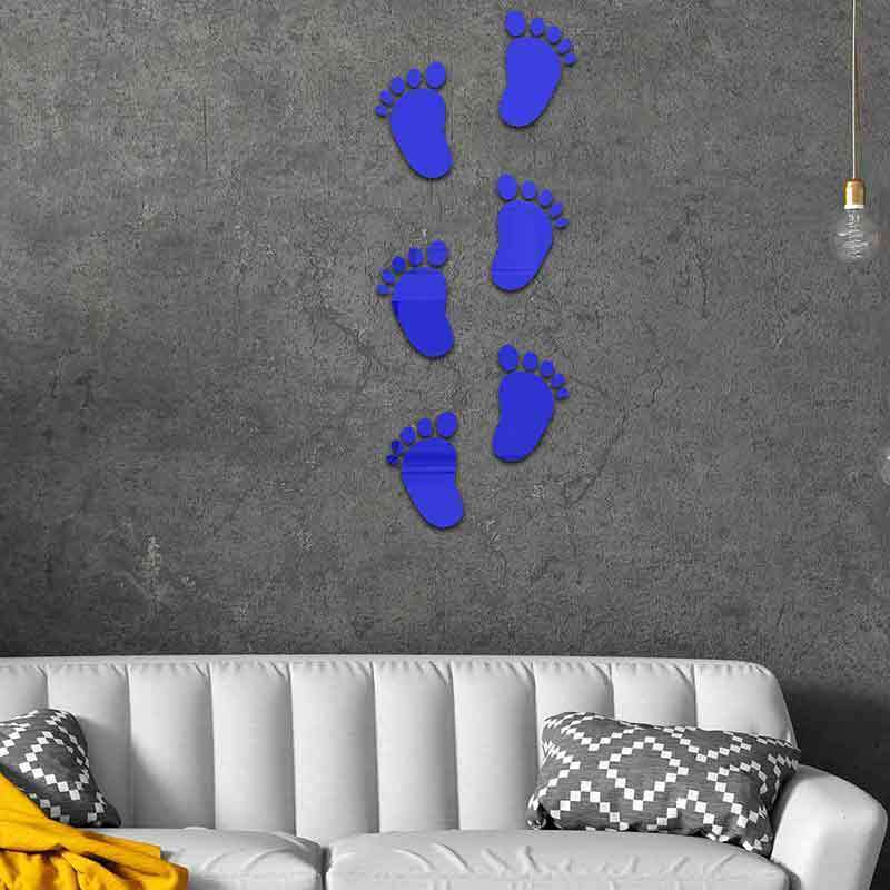 Creative baby foot shaped acrylic self-adhesive three-dimensional mirror wall sticker for  for living room bedroom decoration