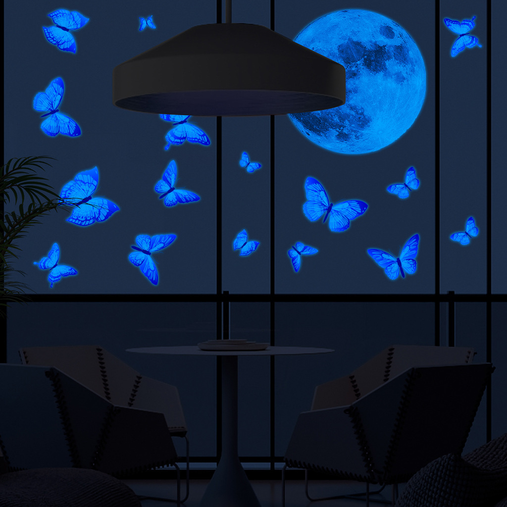 3D Luminous Butterfly Wall Stickers for Home Kids Bedroom Living Room Fridge Wall Decals Glow In Dark Wallpaper Decor