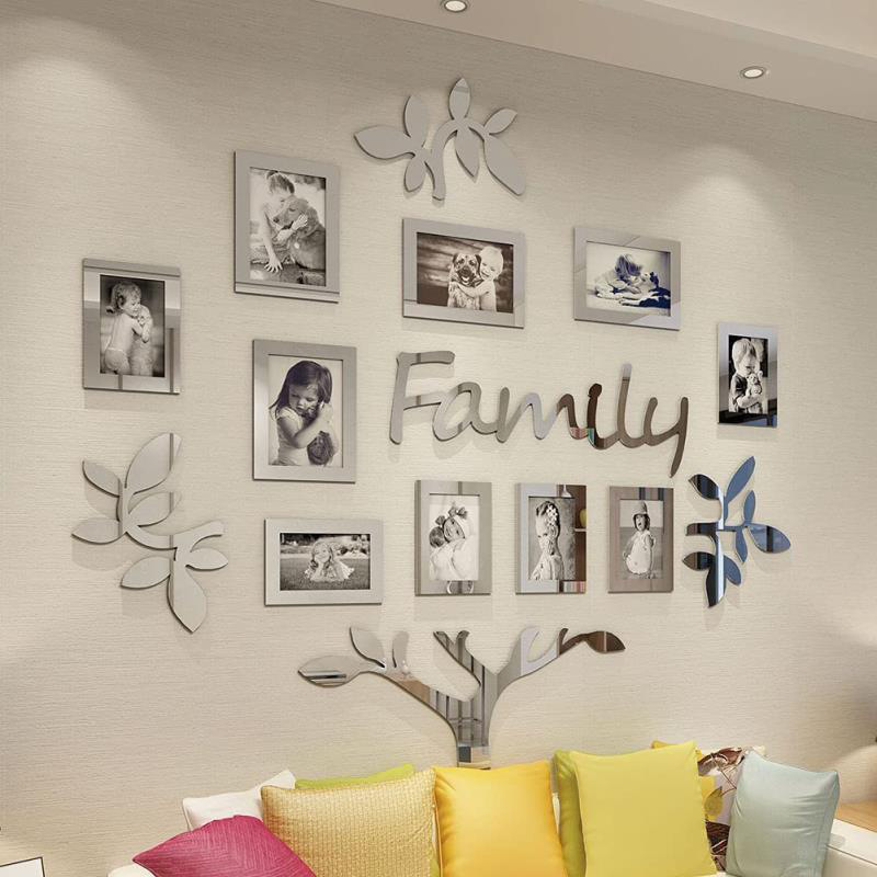 Modern Home Decor 3D Photo Frame Tree Wall Stickers Family Tree Wall Decal For Living Room Dining Room sofa Background